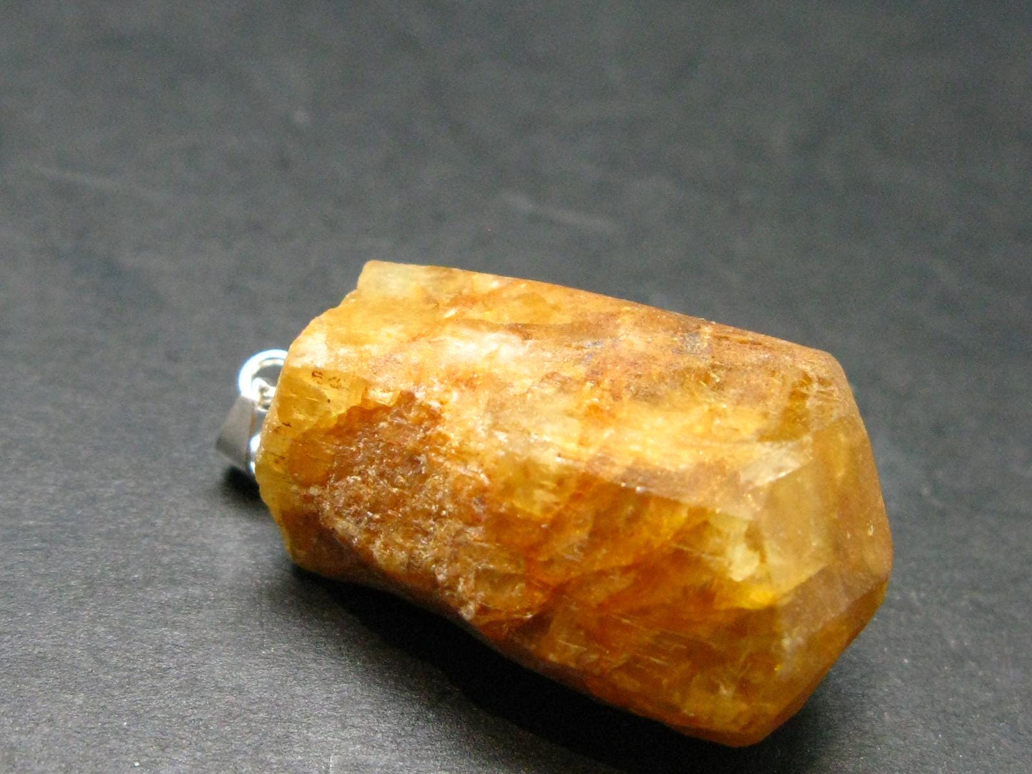 Heliodor (Yellow Beryl) Crystal Silver Pendant From Madagascar - 1.2" - 8.48 Grams