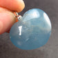 Lemurian Aquatine Blue Calcite Silver Heart Pendant from Argentina - 1.2" - 9.75 Grams