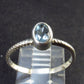 Natural Oval Shaped Facetted Blue Topaz Sterling Silver Ring - 1.4 Grams - Size 8.25