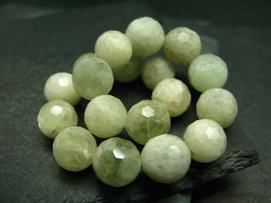 Hiddenite Spodumene Genuine Bracelet ~ 7 Inches ~ 10mm Round Facetted Beads