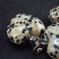 Lot of 3 Natural Puffed Heart Dalmatian Jasper Pendant from Mexico