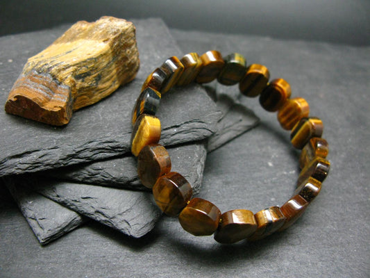 Tiger Eye Genuine Bracelet ~ 7 Inches ~ 15mm Beads