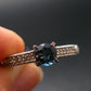 Facetted Blue Topaz Sterling Silver Ring With CZ - 1.87 Grams - Size 7