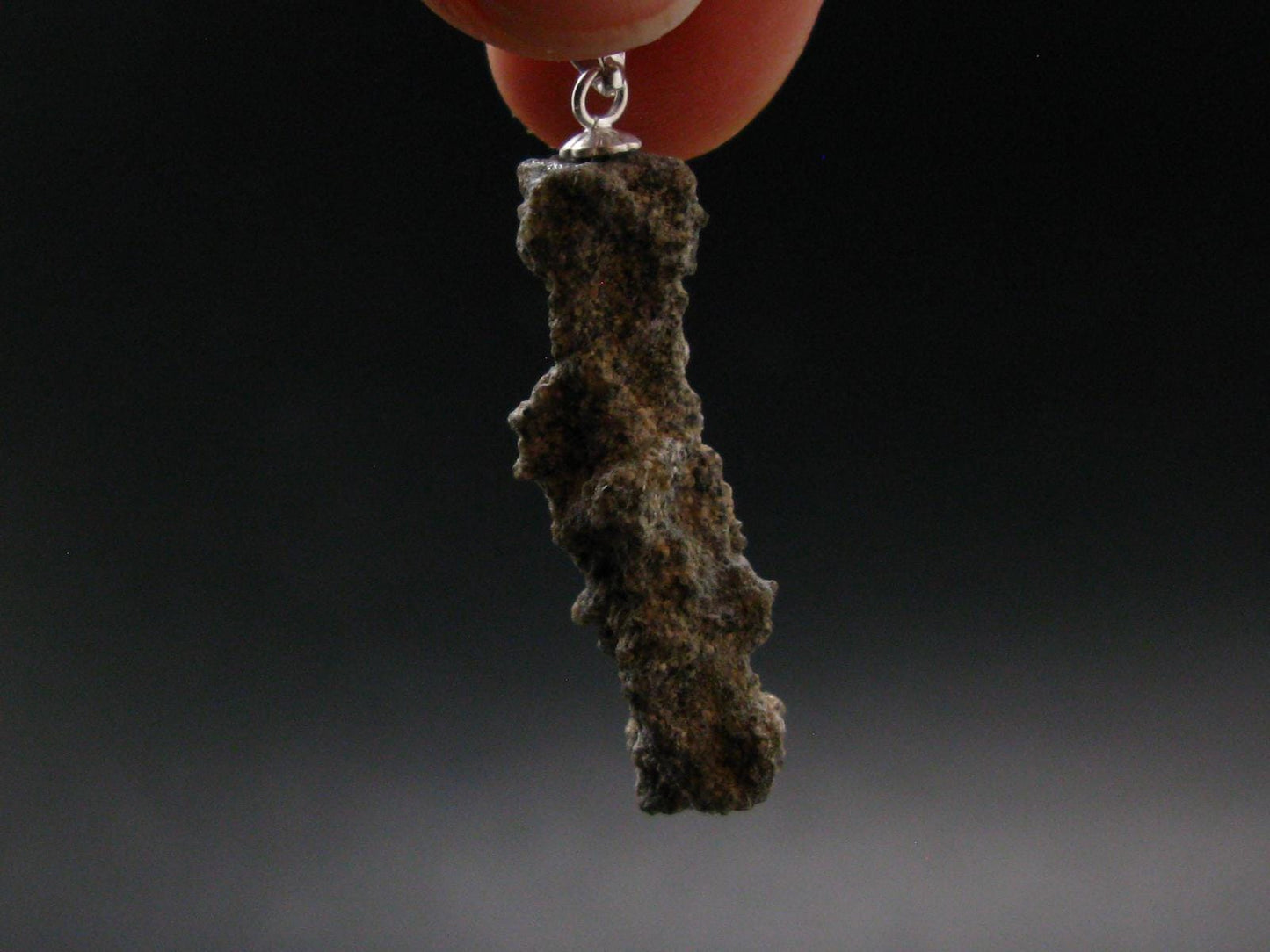 Fulgurite Lightning Rock Silver Pendant From USA - 1.5" - 1.45 Grams