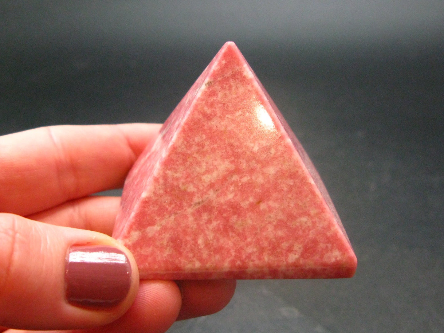 Rare Red Thulite Pyramid From Norway - 1.9" - 129.97 Grams