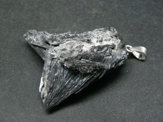 Large Rare Black Kyanite Crystal Pendant From Brazil - 1.4" - 9.6 Grams