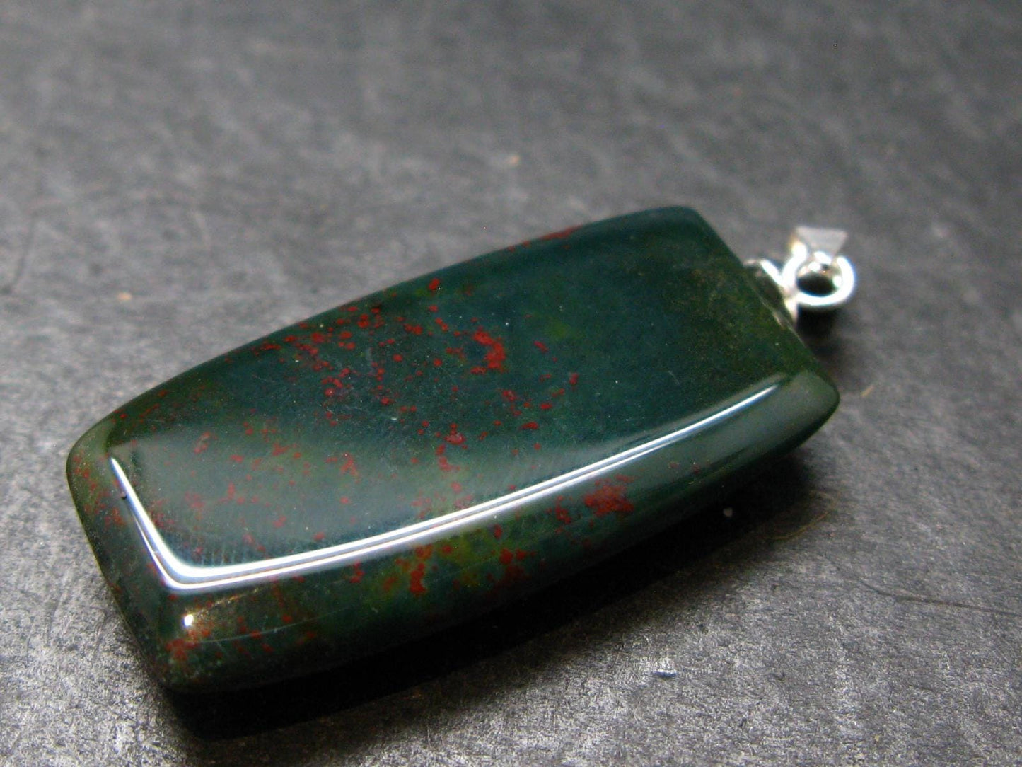 Bloodstone Silver Pendant From India - 1.4" - 4.30 Grams