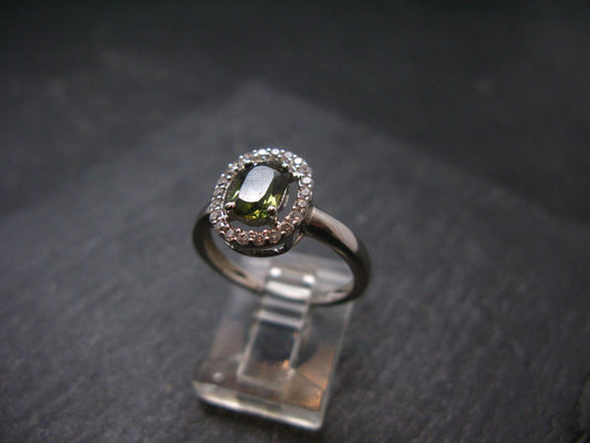Moldavite Sterling Silver Ring From Czech Republic - Size 7.25 - 2.44 Grams