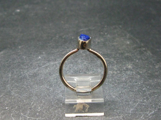 Royal Blue Rough Azurite Sterling Silver Ring - Size 6 - 1.90 Grams