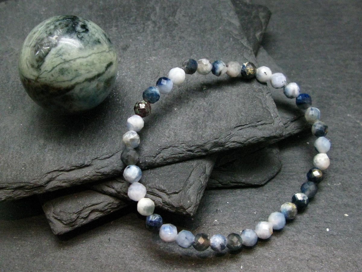 Dianite (Blue Jade) Genuine Bracelet ~ 7 Inches ~ 6mm Facetted Beads