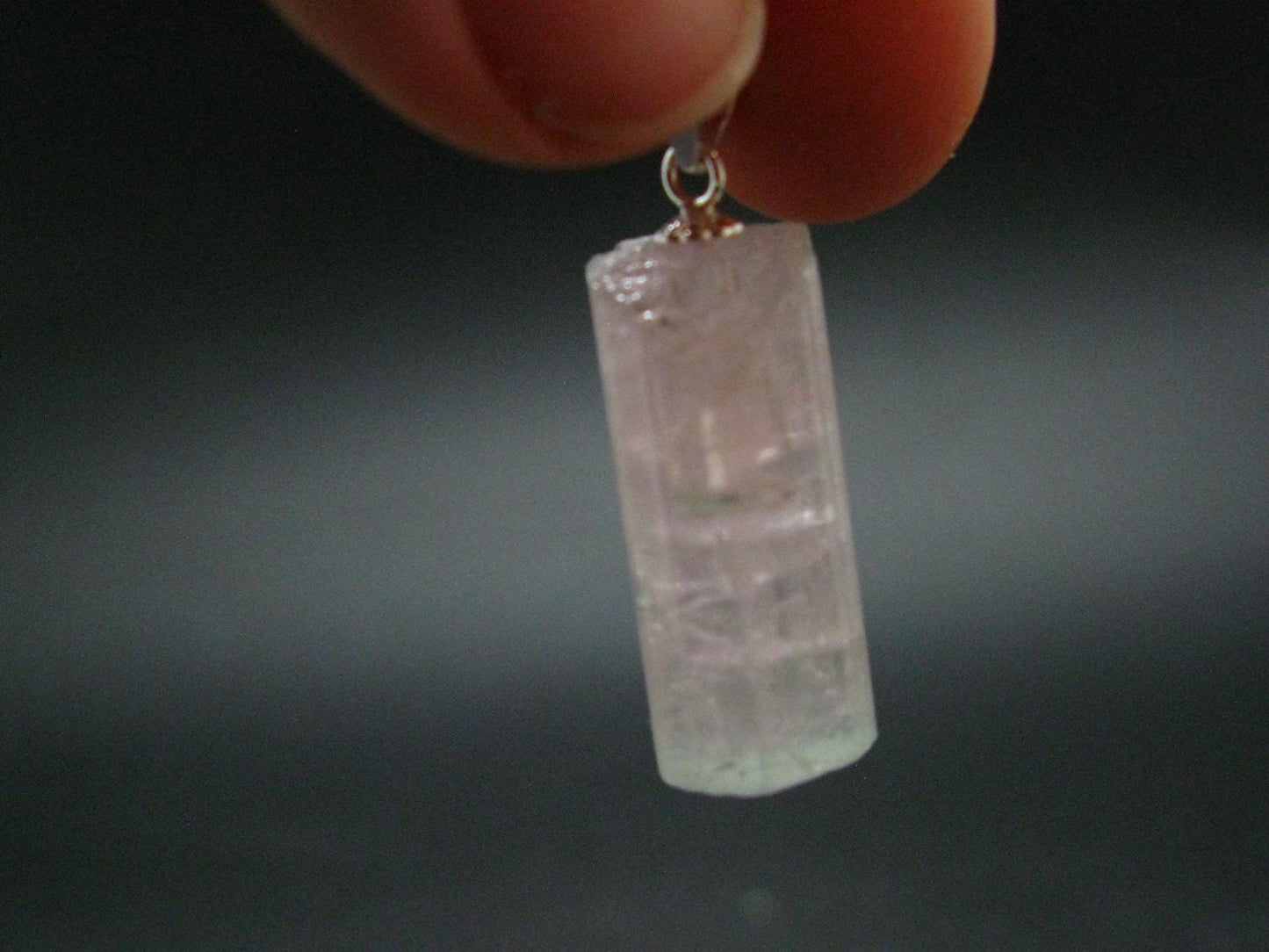 Pink Tourmaline Crystal Pendant - 1.1" - 5.19 Grams