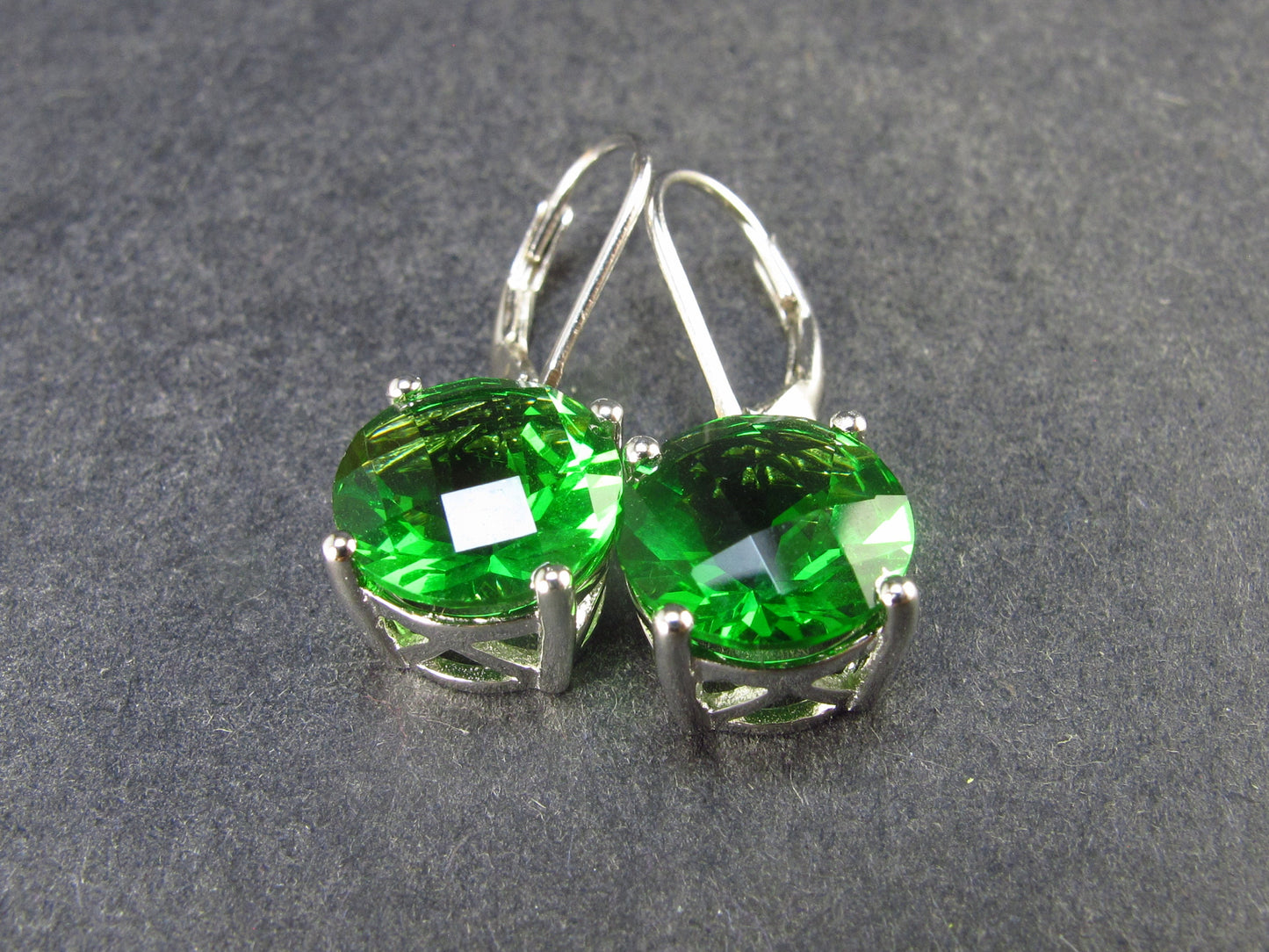 Helenite Gaia Stone Gem Sterling Silver Earrings From Washington - 3.9 Grams