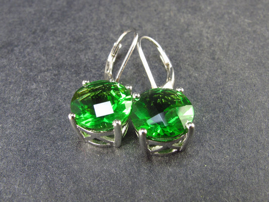 Helenite Gaia Stone Gem Sterling Silver Earrings From Washington - 3.9 Grams