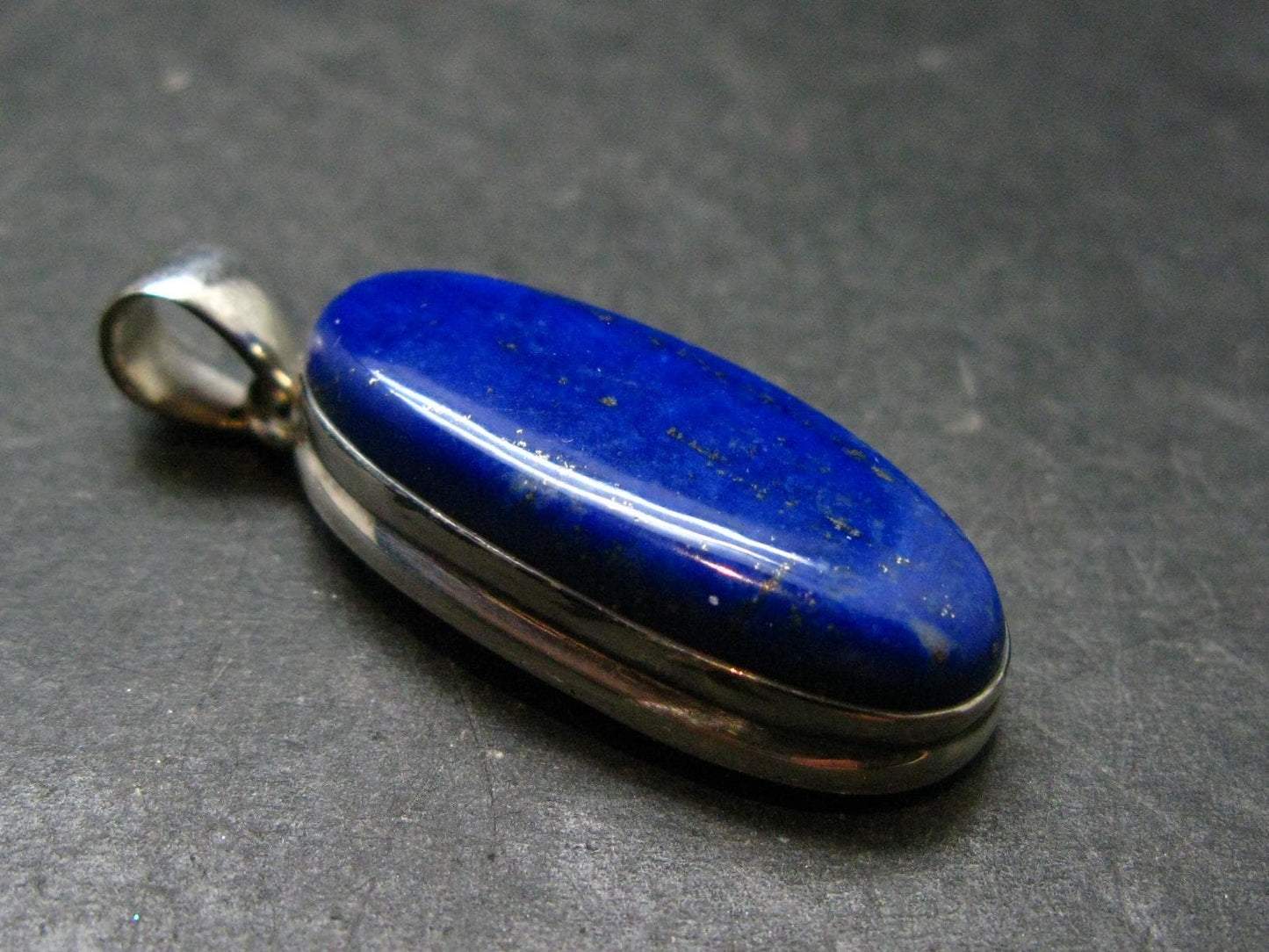 Lapis Lazuli Silver Pendant From Afghanistan - 1.6" - 8.47 Grams