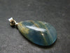 Lemurian Aquatine Blue Calcite Silver Pendant from Argentina - 1.5" - 4.85 Grams