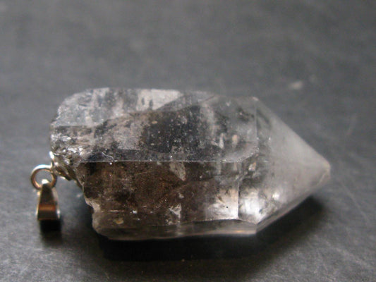 Nice Terminated Tibetan Black Quartz Pendant from Tibet - 1.4" - 9.7 Grams