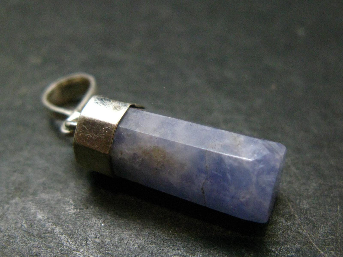 Rare Raw Hackmanite Silver Pendant from Afghanistan - 1.3" - 3.20 Grams
