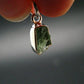 Gem Moldavite Tektite SS Pendant From Czech Republic - 0.7" - 1.0 Grams