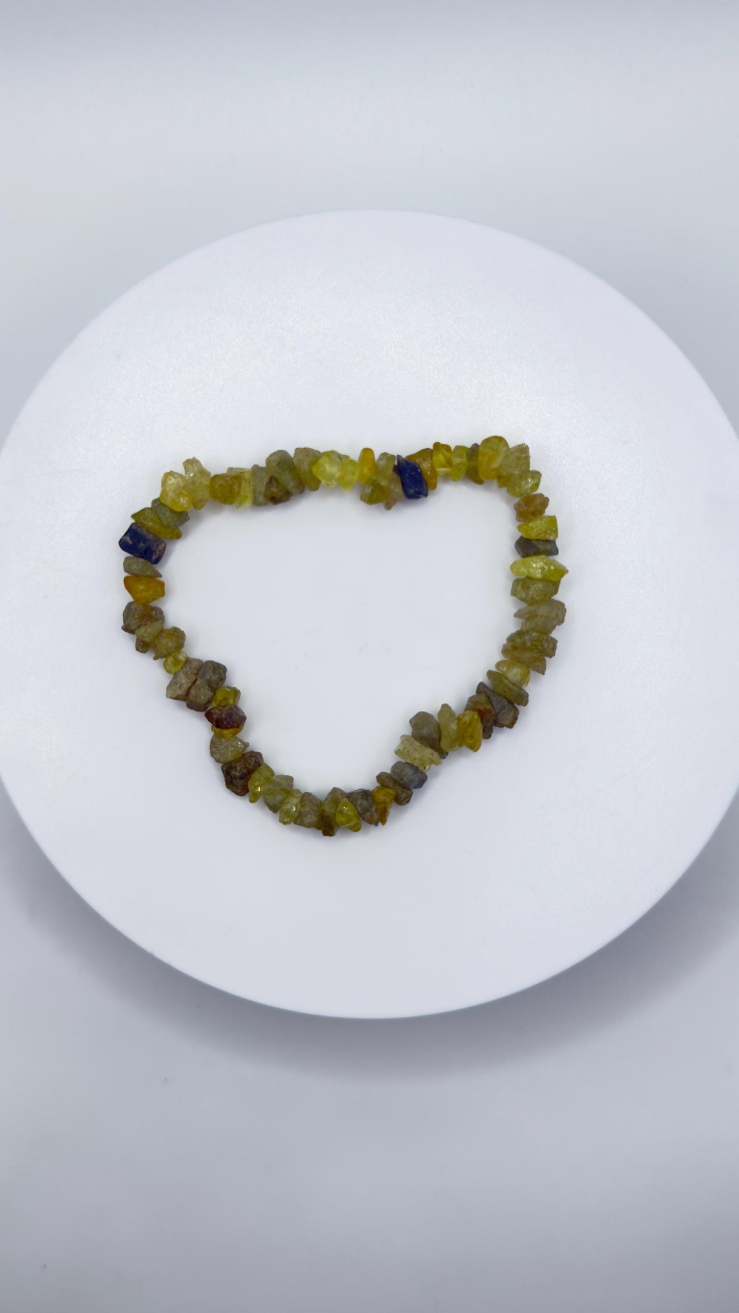 Natural Chrysoberyl Chip Bracelet, Raw Crystal Gemstone Stretch Jewelry