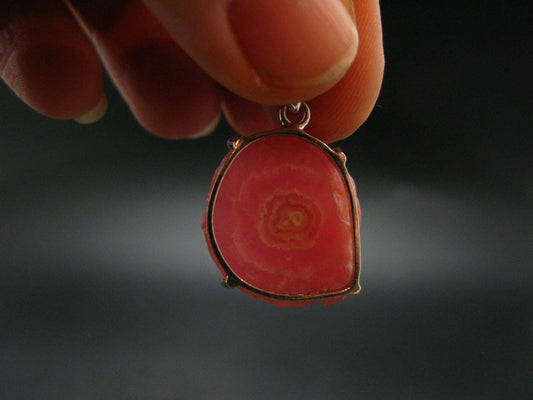 Rhodochrosite Sterling Silver Pendant From Alma Colorado - 1.0" - 4.46 Grams