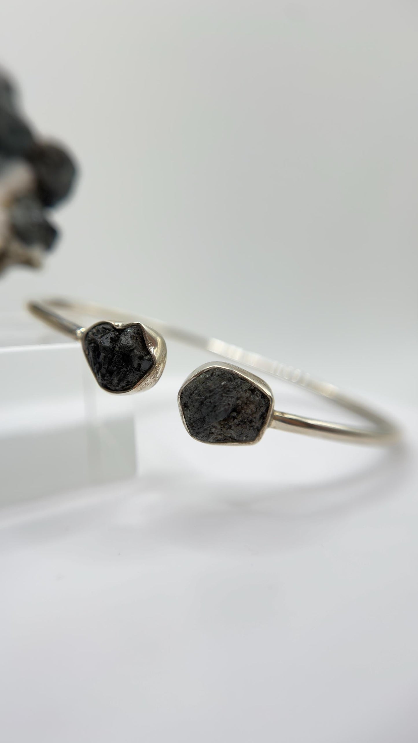 Alexandrite Cuff Bracelet Raw Color Change Gemstone Silver Open Bangle June Birthstone Jewelry