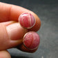 Rhodochrosite Gem Sterling Silver Stud Earrings From Argentina - 0.3" - 2.91 Grams