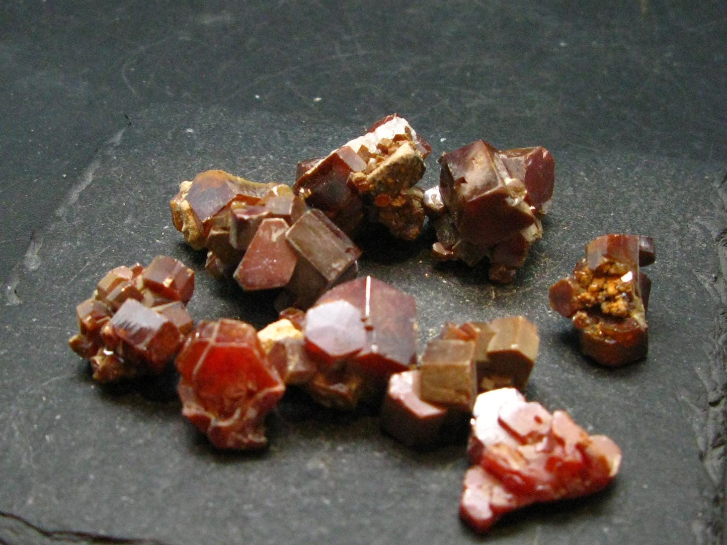 Lot of 10 Dark Red Vanadinite Cluster From Morocco - 77.51 Grams