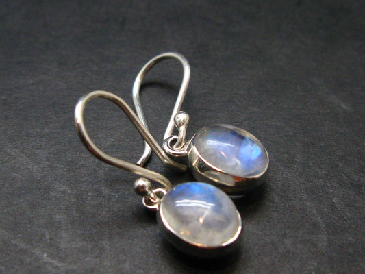 Natural Moonstone 925 Sterling Earrings - 1.0" - 3.20 Grams