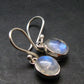 Natural Moonstone 925 Sterling Earrings - 1.0" - 3.20 Grams