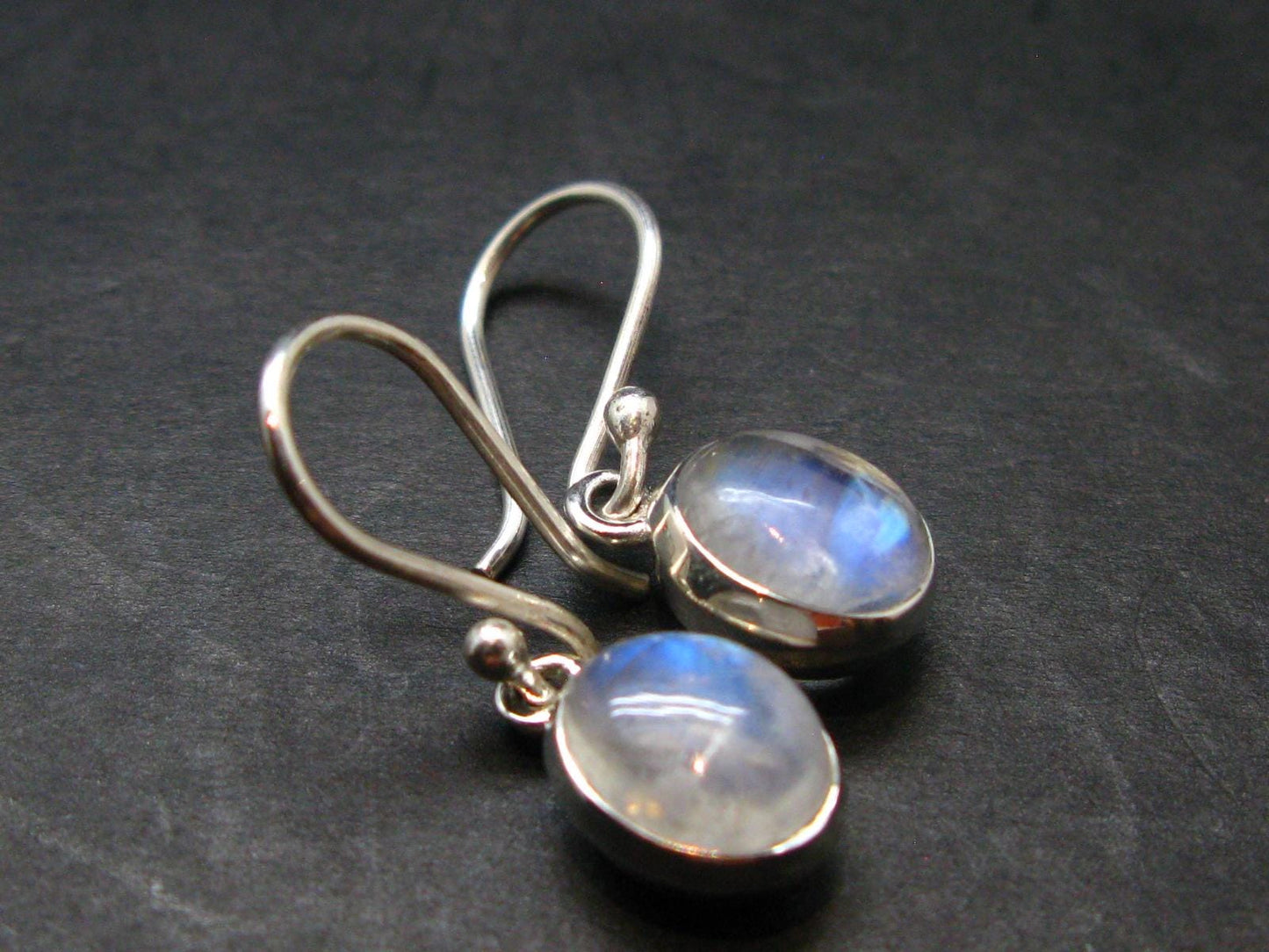 Natural Moonstone 925 Sterling Earrings - 1.0" - 3.20 Grams