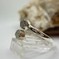 Raw Herderite Double Stone Sterling Silver Wrap Ring - SIZE 9