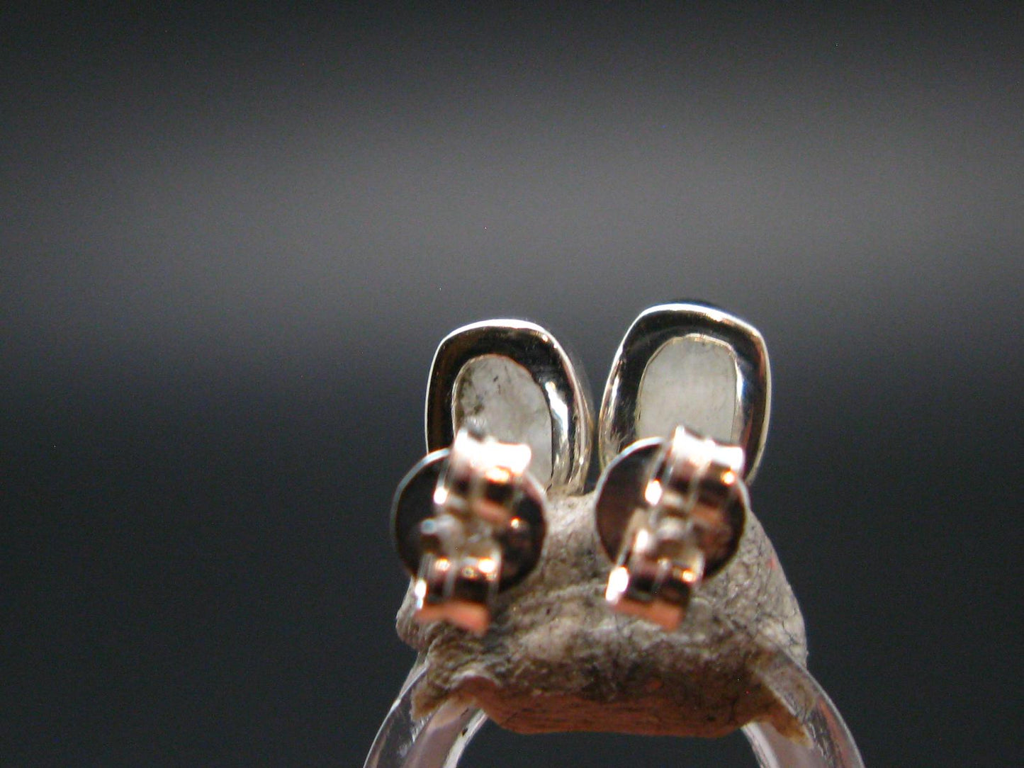 Natrolite Stud Earrings Sterling Silver From Russia - 1.18 Grams