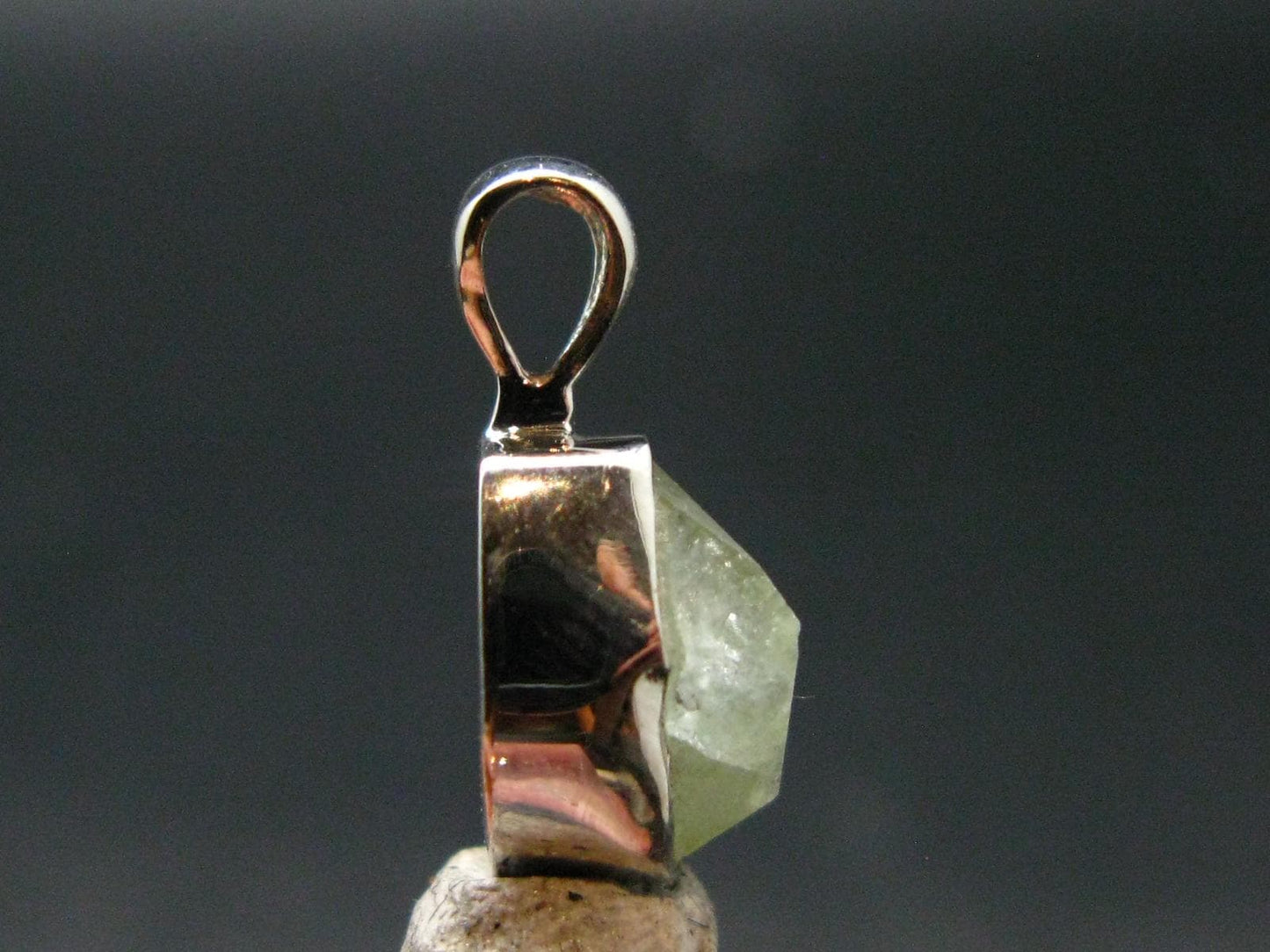 Rhodizite Rhodozite Crystal Silver Pendant from Madagascar - 0.6" - 1.23 Grams