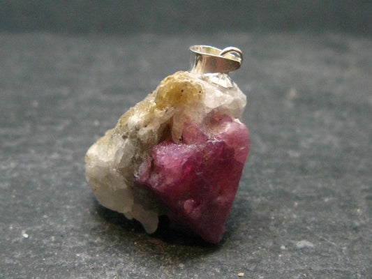Spinel Crystal Silver Pendant From Tanzania - 1.0" - 5.96 Grams