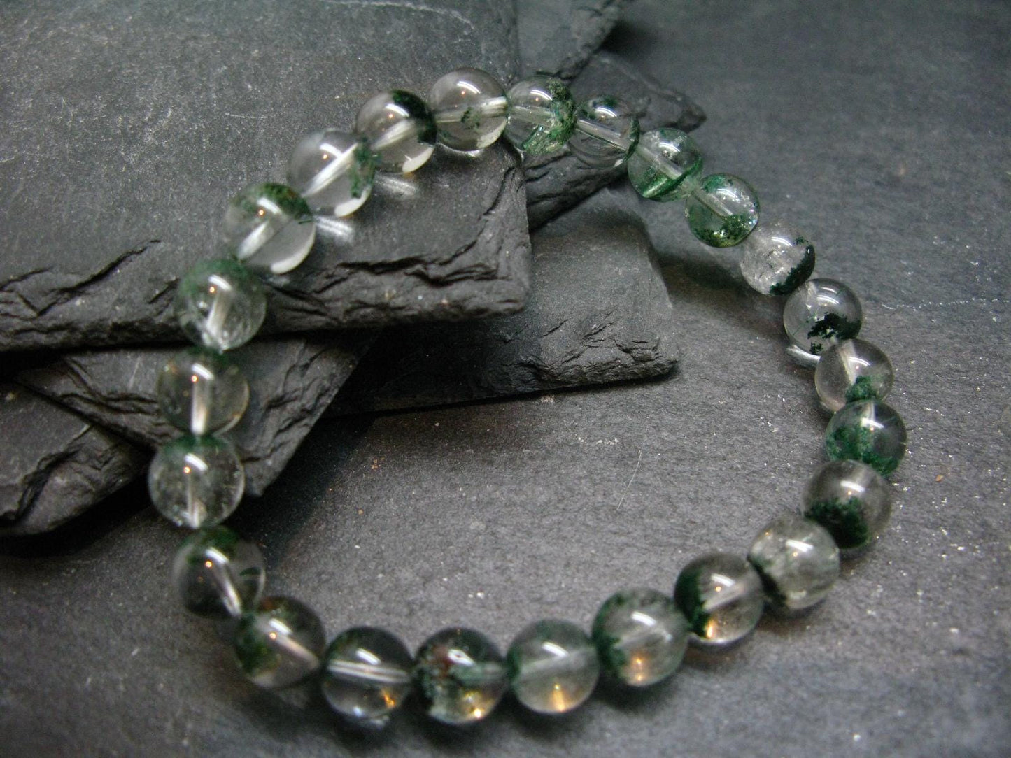 Phantom Quartz Genuine Bracelet ~ 7 Inches ~ 8mm Round Beads