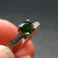 Modern Style Design!! Natural Faceted Intense Forest Green Chrome Diopside 925 Sterling Silver Ring - 1.92 Grams - Size 7.25