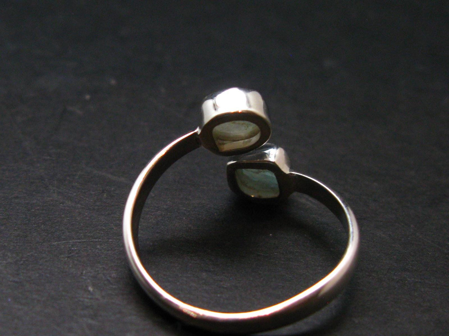 Blue Zircon Ring 925 Silver from Cambodia - Size 9