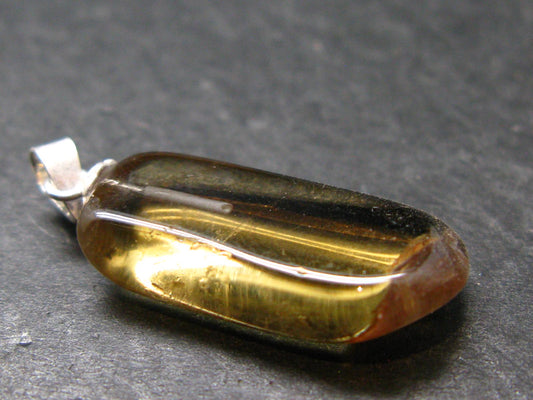 Natural Unheated Citrine Sterling Silver Pendant from Zambia - 1.2" - 2.67 Grams