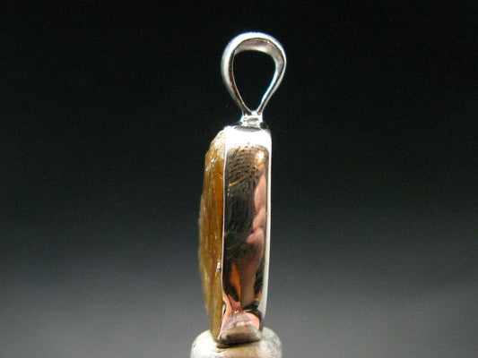 Rare Herderite Crystal Silver Pendant from Brazil - 1.1" - 4.05 Grams