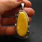 Natural Baltic Amber 925 Silver Pendant - 2.4"