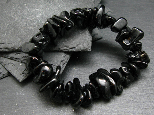 Tibetan Tektite Genuine Bracelet ~ 7 Inches ~ 18mm Tumbled Beads