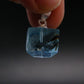 Natural Blue Topaz Crystal Silver Pendant From Russia - 0.7" - 17.70 Carats