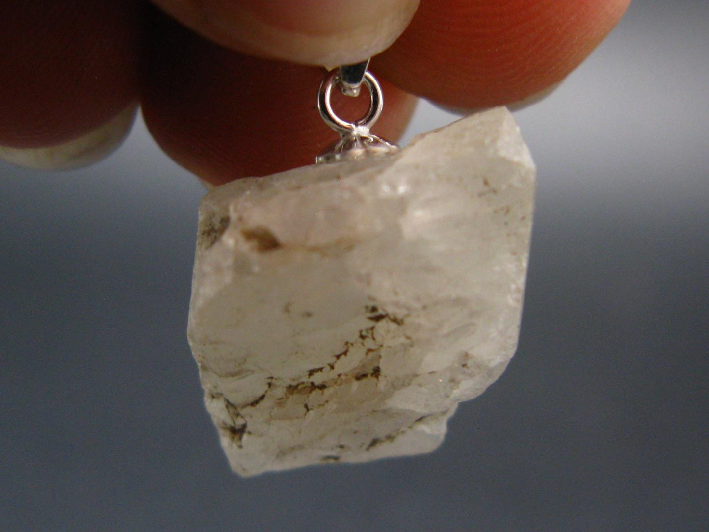 Phenakite Phenacite Crystal Silver Pendant From Nigeria - 0.9" - 3.83 Grams