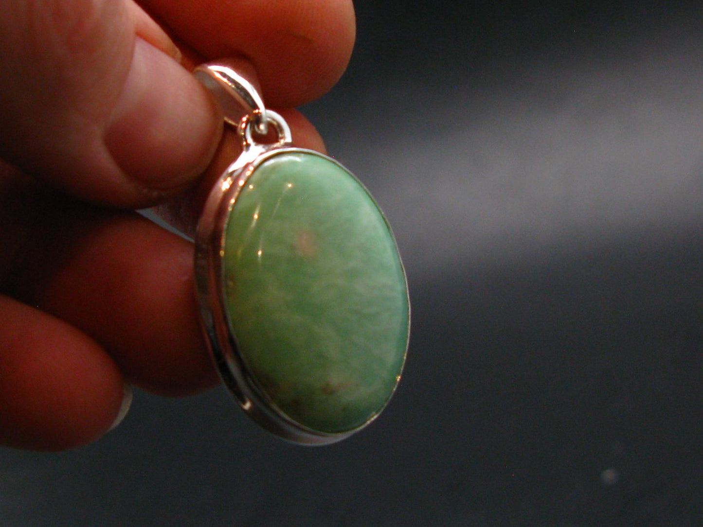 Rare Variscite Silver Plated Pendant from Utah - 1.4" - 6.00 Grams