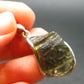 Moldavite Tektite Silver Clover Pendant from Czech Republic - 1.5" - 5.64 Grams