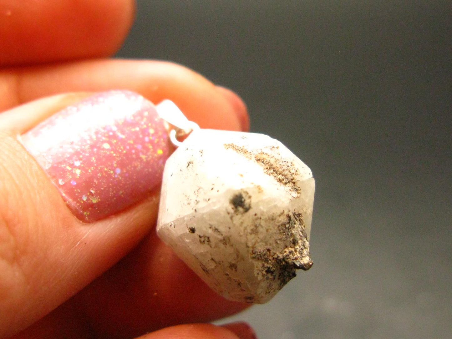 Large Perfect Analcime Silver Pendant from Canada - 0.8" - 2.92 Grams