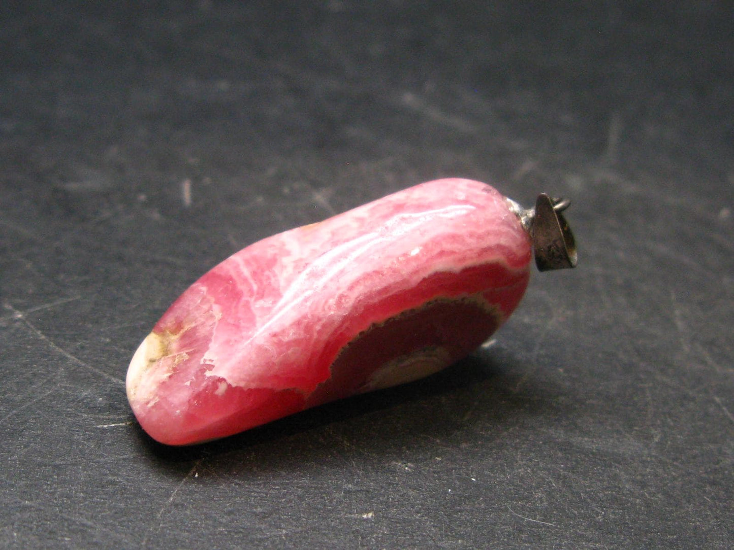 Rhodochrosite Sterling Silver Pendant From Alma Colorado - 1.4" - 8.22 Grams