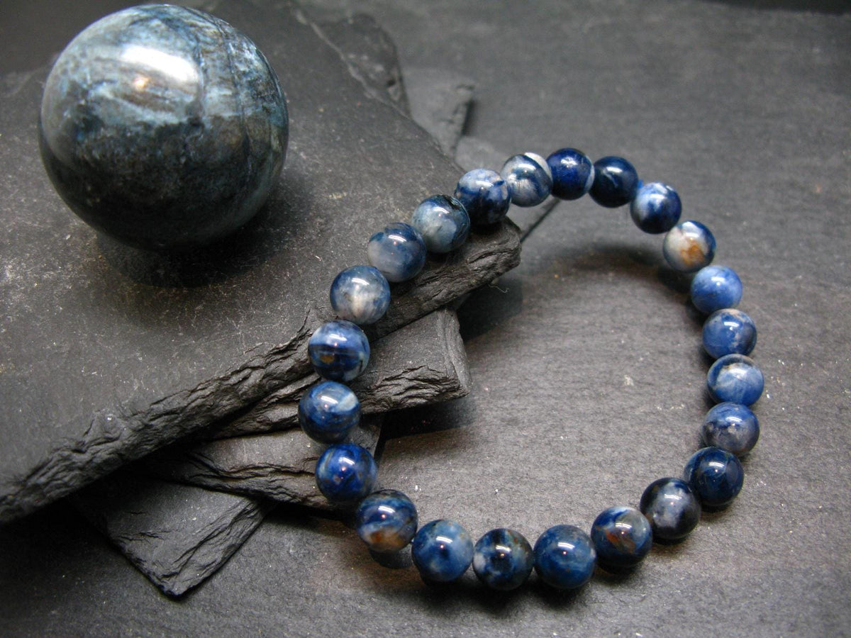 Dianite (Blue Jade) Genuine Bracelet ~ 7 Inches ~ 8mm Round Beads