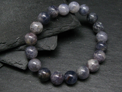 Iolite Cordierite Genuine Bracelet ~ 7 Inches ~ 10mm Round Beads