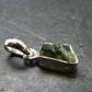 Gem Moldavite Tektite SS Pendant From Czech Republic - 0.7" - 1.0 Grams